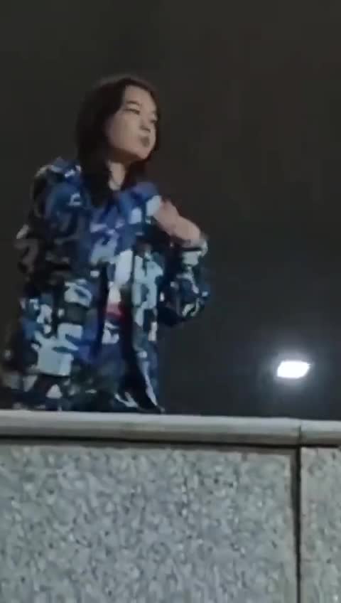 Chinese girl dance but her boobs fall out 